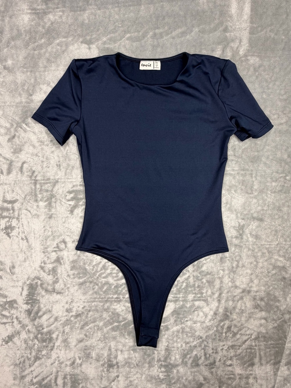 Envie Navy Short Sleeve Scoop Neck Bodysuit